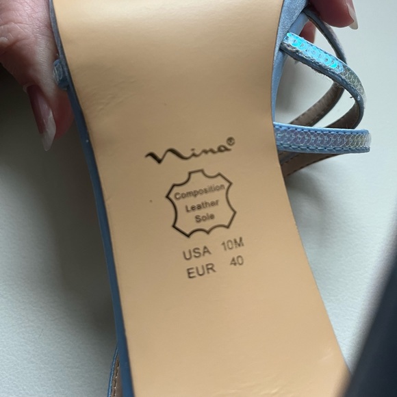 Blue sequin Nina heels - Picture 6 of 7